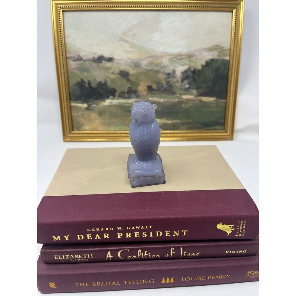 Vintage Degenhart Purple Lavender Glass Owl Figurine